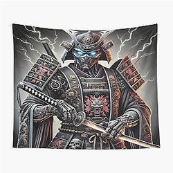 Cyber Shogun Rockbot – The Ultimate Warrior of Power and Rebellion Model 6 Tapestry