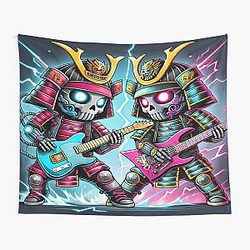 Cyber Shogun Rockbot - The Ultimate Warrior of Power and Rebellion Model 8 Tapestry