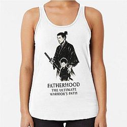 Fatherhood: The Warrior's Path - Samurai Ink Art Racerback Tank Top