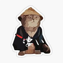 Samurai Cat: The Ultimate Warrior Spirit Sticker