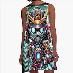 Cyber Shogun Rockbot – The Ultimate Warrior of Power Rebellion Model 5 A-Line Dress