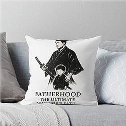 Fatherhood The Ultimate Warrior's Path – Samurai Ink Art Throw Pillow