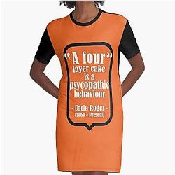 Uncle Roger - A Four Layer Cake is a Psychopathic Behaviour Graphic T-Shirt Dress