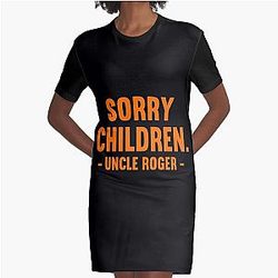 Sorry Children Uncle Roger   Graphic T-Shirt Dress