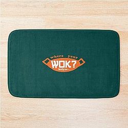 Uncle Roger ask you, Where Your Wok - Orange   Bath Mat