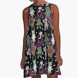 Universal Monsters Pattern Dress