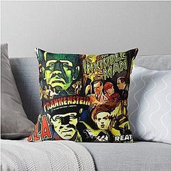 Horror Cult Universal Monsters Movies Face Mask Throw Pillow