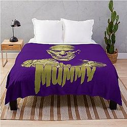 Universal Monsters The Mummy Dark Portrait Throw Blanket to