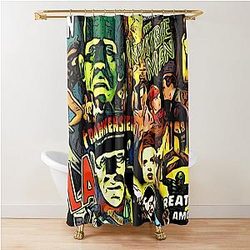 Horror cult universal monster movies face mask shower curtain