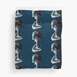 Until dawn - skull and butterflies  Duvet Cover