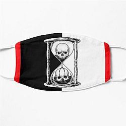 Unus Annus Face Masks - Unus Annus Hourglass Black and White Design Flat Mask RB0906