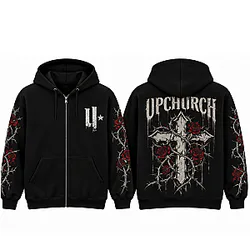 Black And Roses DTNK2910 3D Zipped Upchurch Hoodies