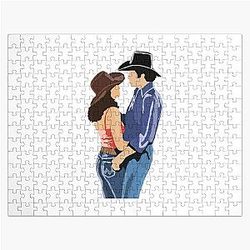 Funny Gift for American Urban Cowboy Romantic Western Movie Jigsaw Puzzle for Fans