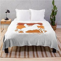 Vintage Western Cowboy Throw Blanket