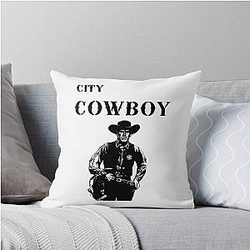 Vintage Western Cowboy Throw Pillow