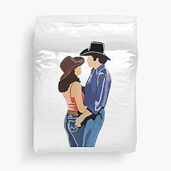 Funny Gift for American Urban Cowboy Romantic Western Movie Duvet Cover