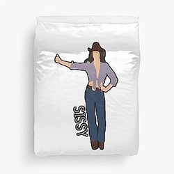 Retro Vintage Romantic Urban Cowboy Western Love Duvet Cover