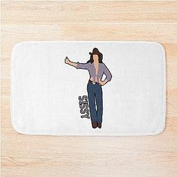 Retro Romantic Urban Western Cowboy Movie Love Bath Mat