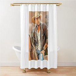 Music, Retro, Romantic, Urban Cowboy Western Gift Shower Curtain