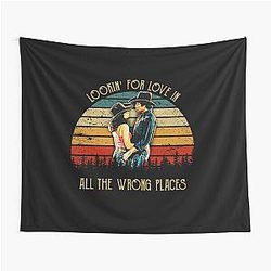 Vintage Urban Cowboys Looking for Love in All the Wrong Places Tapestry