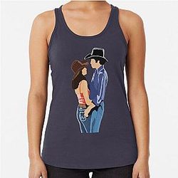 Funny Gift For American Urban Cowboy Romantic Western Movie Racerback Tank Top