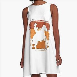 Vintage Western Cowboy A-Line Dress