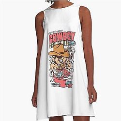 Gift Idea Western Cowboy Movie Funny Graphic T-Shirt A-Line Dress