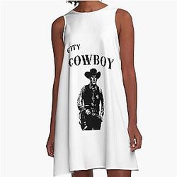 Vintage Western Urban Cowboy Movie Gift A-Line Dress