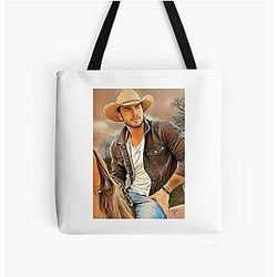 Music Retro Romantic Urban Cowboy Western Graph Gift Tote Bag
