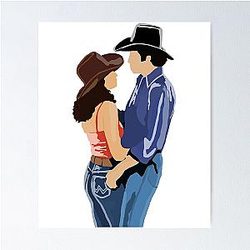 Funny Gift for American Urban Cowboy Western Movie Poster