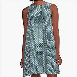 Uriah Hall Blue A-Line Dress