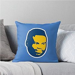 Uriah Hall Blue Yellow Throw Pillow