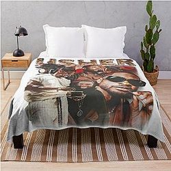Usher 90s Rap Music Inspired Graphic Throw Blanket
