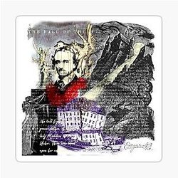 Edgar Allan Poe The Fall of House Usher Collage Sticker
