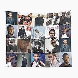 Usher Singer Collage Tapestry