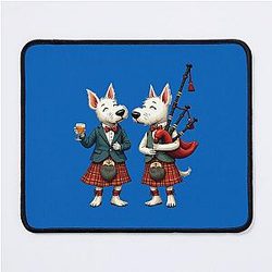 Burns Night West Highland Terrier Usher Bagpiper Mouse Pad