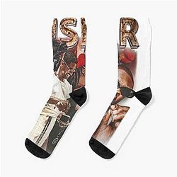 Usher 90s Music Inspired Graphic Socks