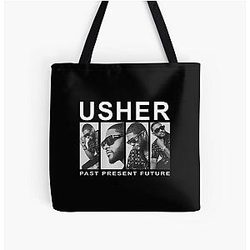 New Usher Past Tour All Over Print Tote Bag