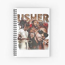 Usher 90s Rap Music Graphic Notebook