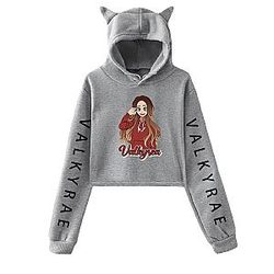 Valkyrae Cat Hoodie - Crop Top Printed Women's Hoodie