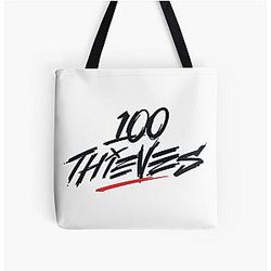 Valkyrae Bags - Valkyrae 100 thieves All Over Print Tote Bag RB1510