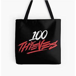 Valkyrae Bags - Valkyrae 100 thieves All Over Print Tote Bag RB1510
