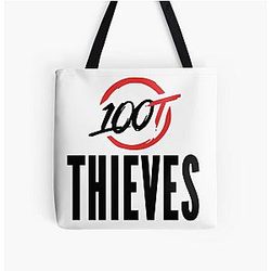 Valkyrae Bags - Valkyrae 100 thieves All Over Print Tote Bag RB1510