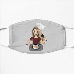 Valkyrae Face Masks - Valkyrae making bacon Flat Mask RB1510