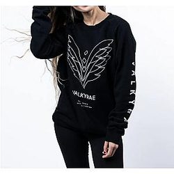Valkyrae Sweatshirt - Valkyrae Logo Wings Symbol Sweatshirt Pullover