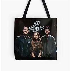 Valkyrae Bags - Valkyrae 100 thieves All Over Print Tote Bag RB1510
