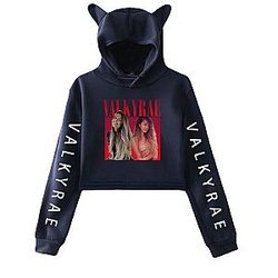 Valkyrae Hoodie - Crop Top Fashion Printed Women's Hoodie