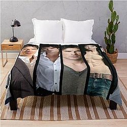 Vampire Diaries Blanket - Ian Somerhalder collage Damon - Sagittarius Throw Blanket RB1312 [ID593]