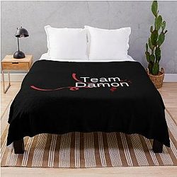 Vampire Diaries Blanket - Team Damon - Red ribbon Throw Blanket RB1312 [ID591]