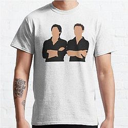 Vampire Diaries T-Shirts- Damon and stefan salvatore Classic T-Shirt RB1312 [ID859]